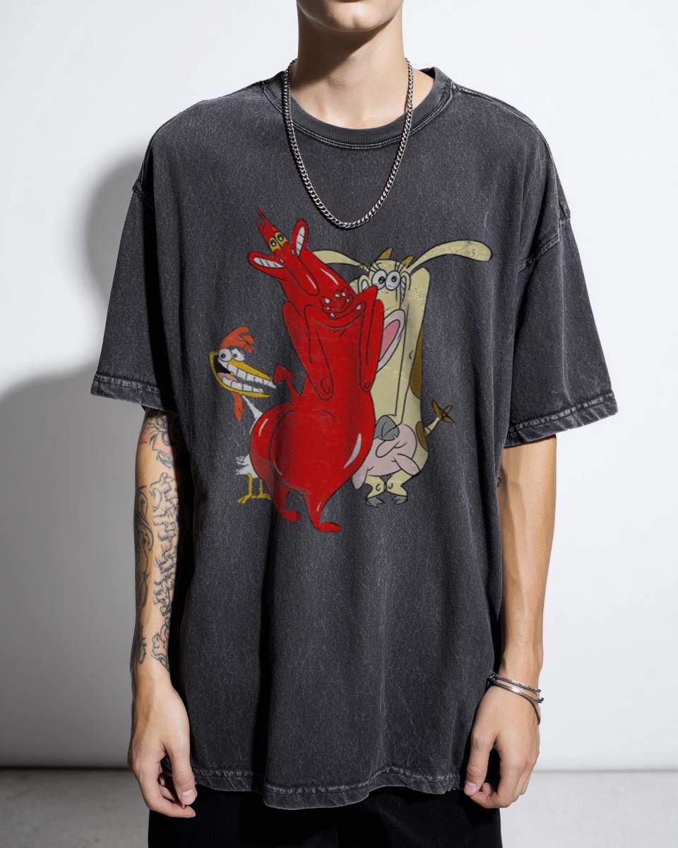Cow And Chicken T-Shirt | Red Guy Retro Cartoon Tee