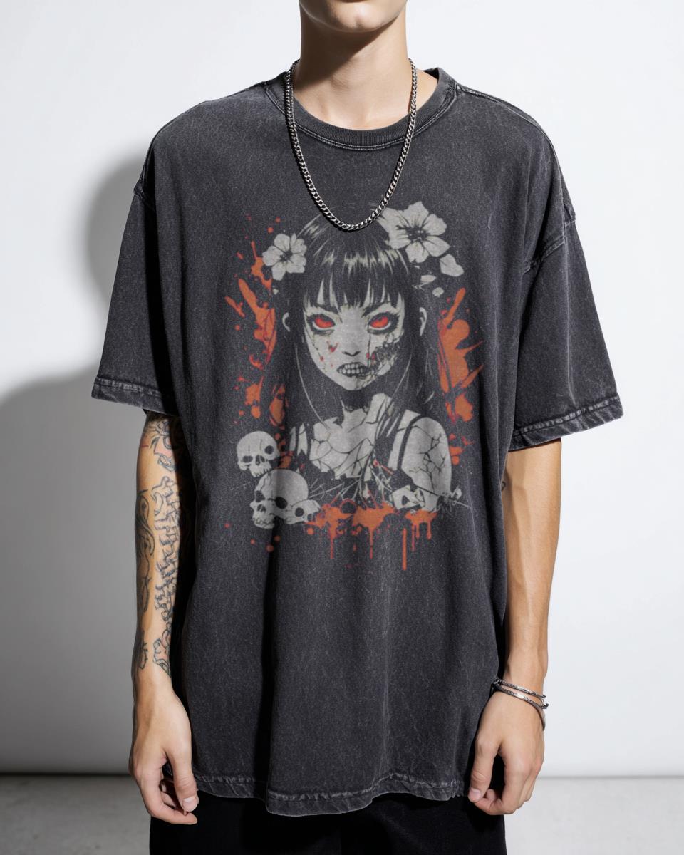 Creepy Kawaii Goth Anime Manga T-Shirt - Japanese Horror Art