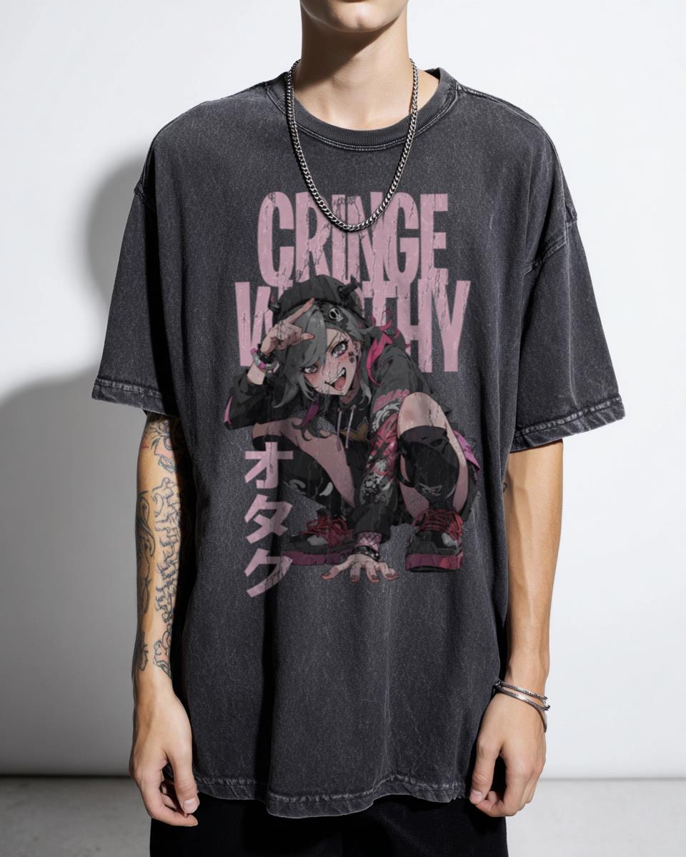 Cringe Worthy Otaku Anime Goth Girl T-Shirt - Japanese Itasha Streetwear