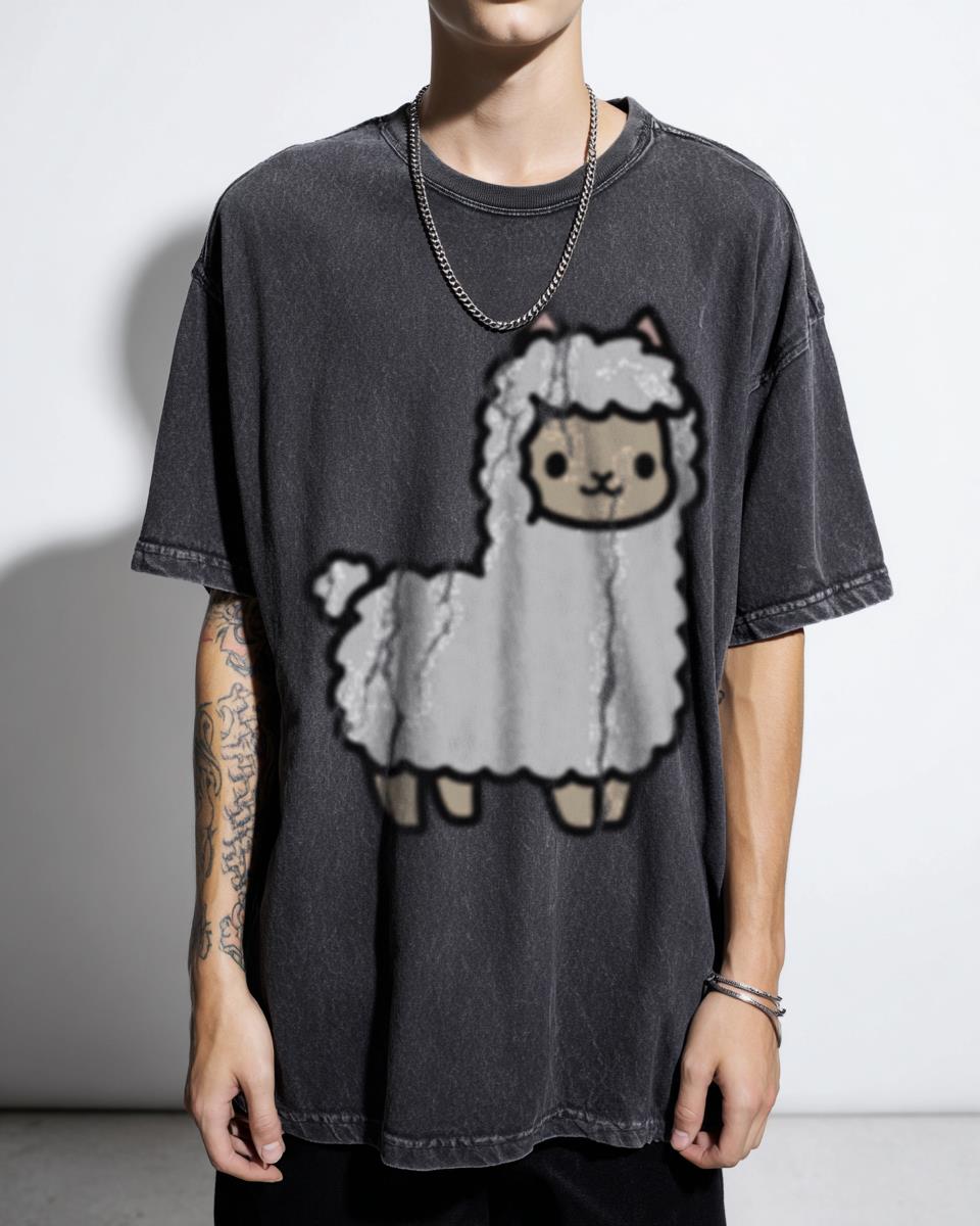 Cute Alpaca Anime T-Shirt | Kawaii Animal Graphic Tee
