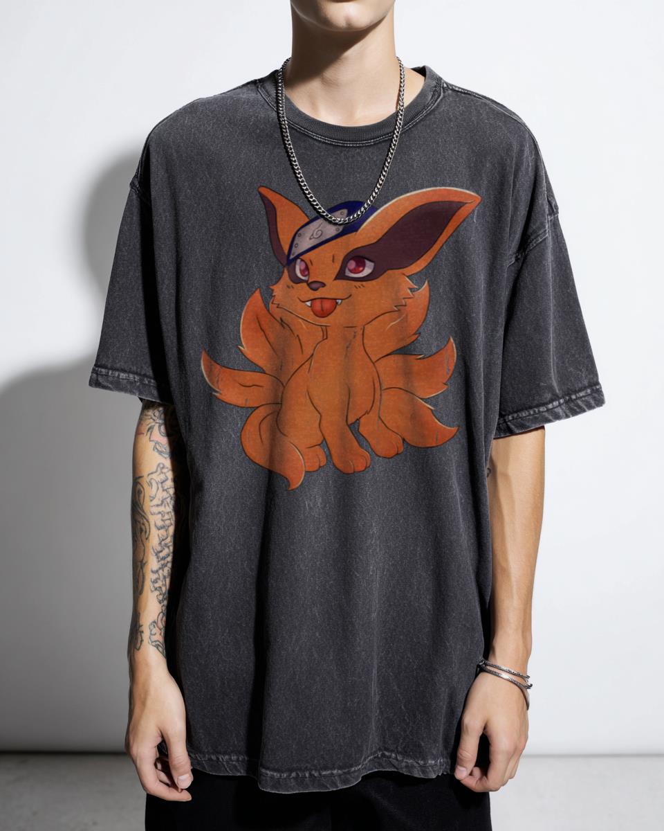 Cute Anime Fox Kurama Naruto T-Shirt - Kyuubi Jinchuuriki Manga Fan