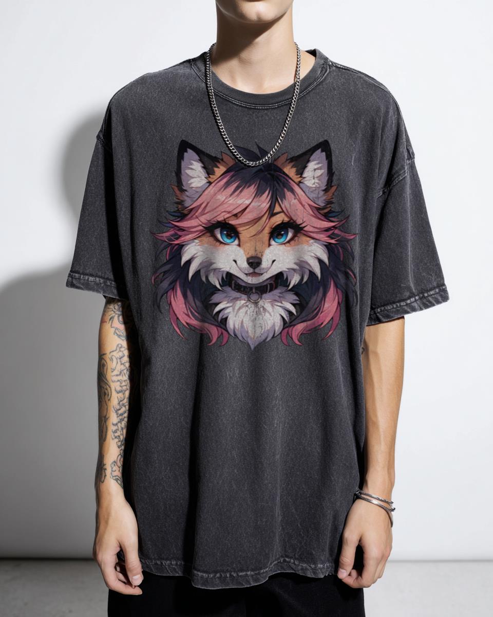 Cute Anime Furry Fox Girl T-Shirt - Kawaii Manga Character Art