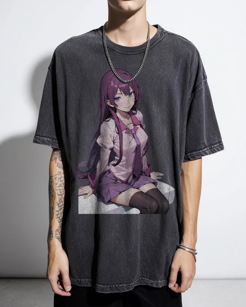 Cute Anime Girl Hitagi Senjougahara Monogatari T-Shirt - Kawaii Waifu Aesthetic