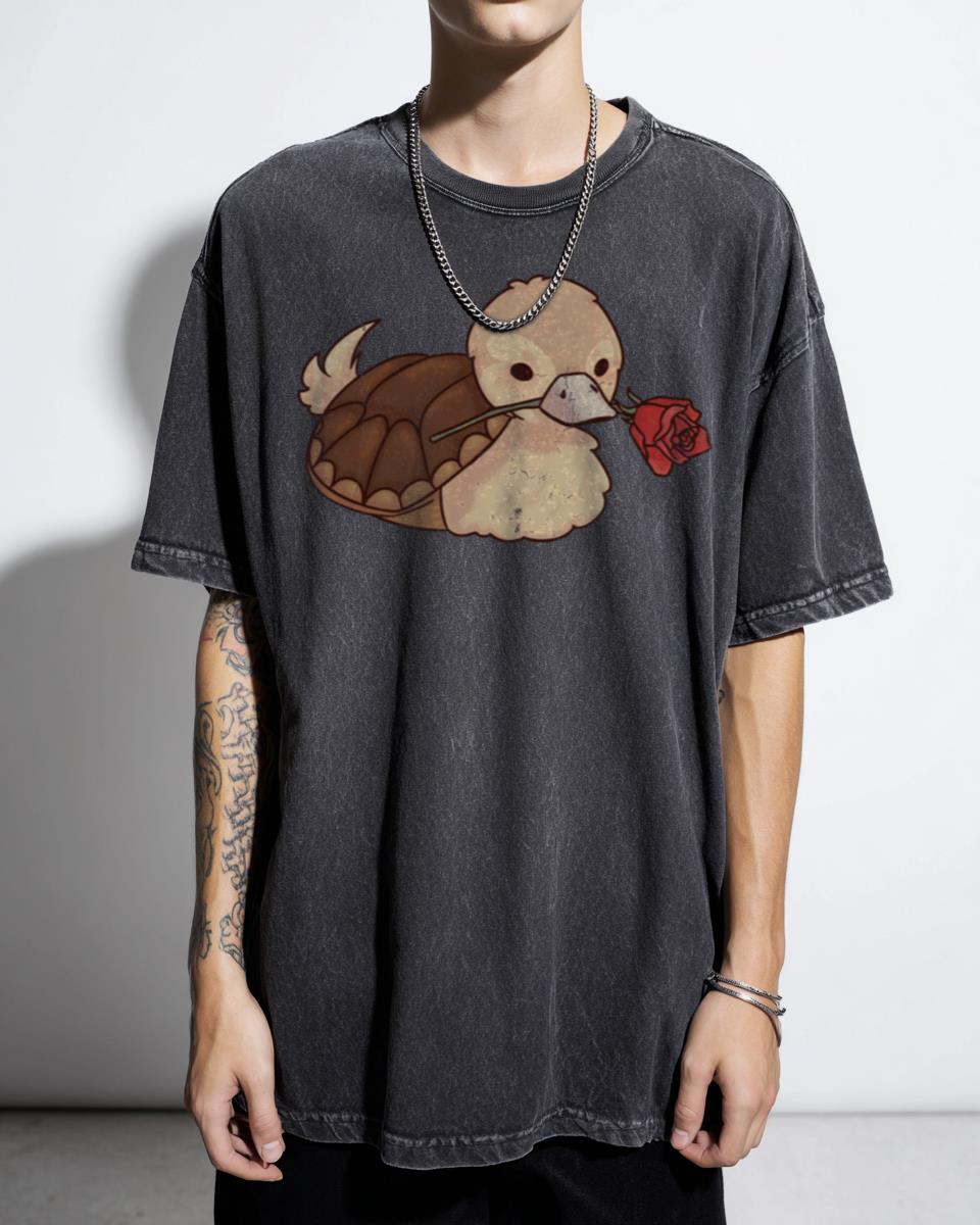 Cute ATLA Turtle Duck with Rose T-Shirt - Avatar The Last Airbender Fan Art