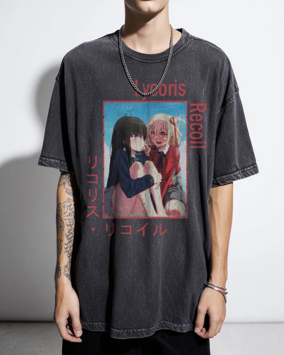 Cute Badass Girls Lycoris Recoil Anime T-Shirt - Chisato Takina Fan Tee