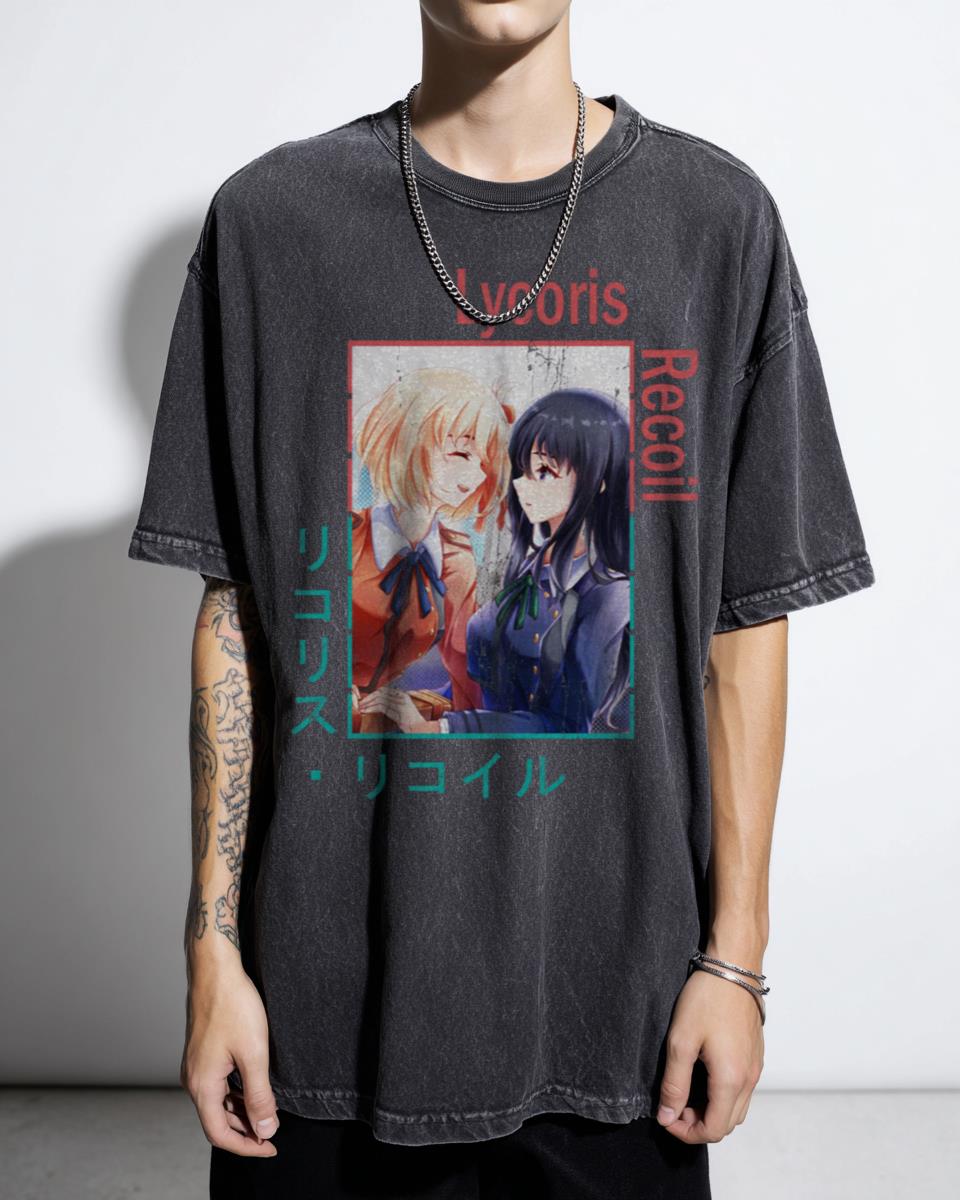 Cute Badass Girls Lycoris Recoil Anime T-Shirt - Chisato Takina Fan Tee
