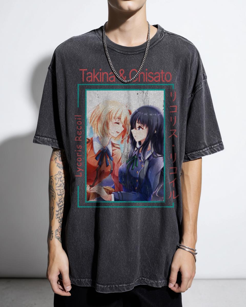 Cute Badass Girls Lycoris Recoil Anime T-Shirt - Chisato Takina Fan Tee