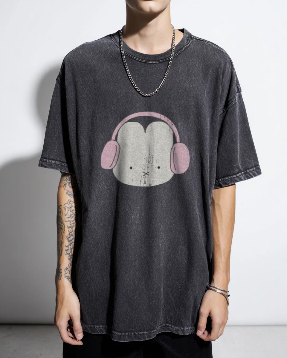 Cute Bear Pink Headphones Aesthetic T-Shirt - Coquette Sanrio Style
