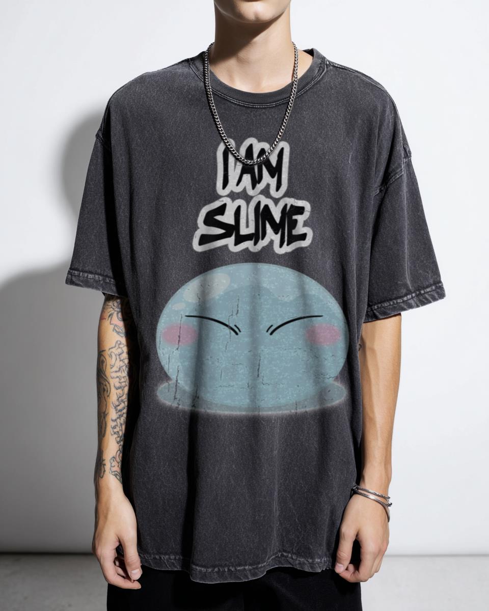 Cute Blue Slime 'I Am Slime' Anime T-Shirt - Rimuru Tempest Fan Art