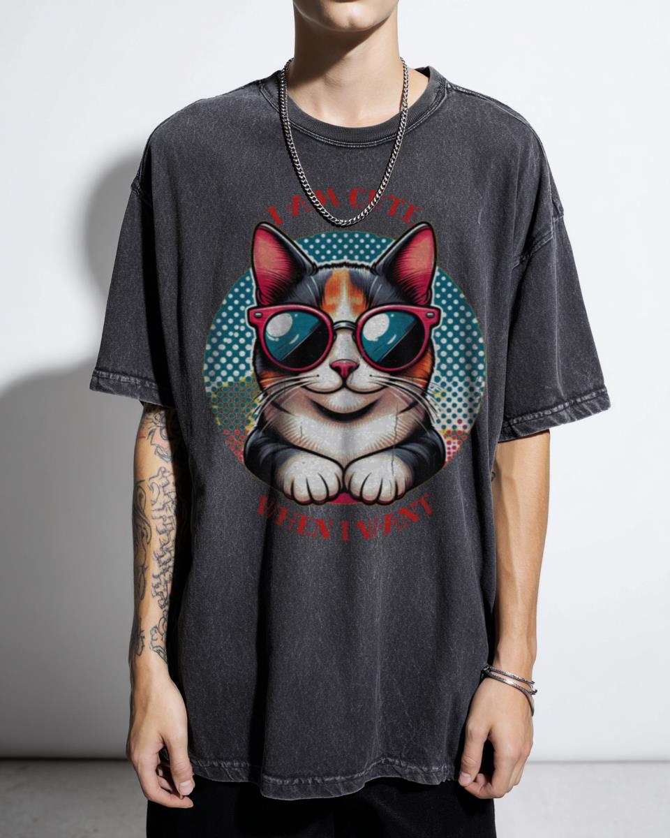 Cute Cat Avatar Art T-Shirt - Adorable Feline Lenses Graphic Unisex