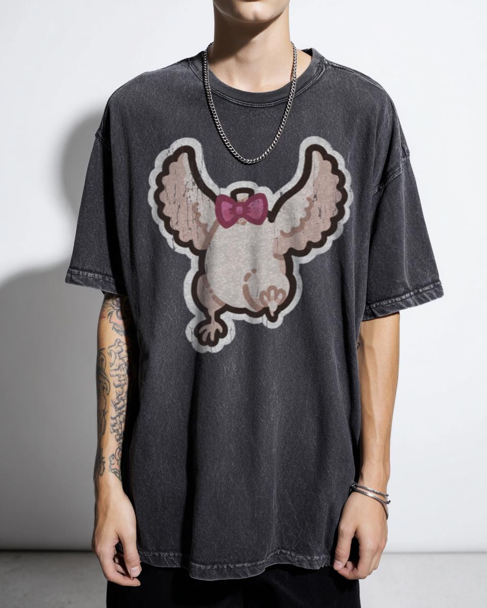 Cute Chibi Bucky Chainsaw Man Anime Fanart T-Shirt - Part 2 Fujimoto Manga Apparel Unisex Black Acidwash