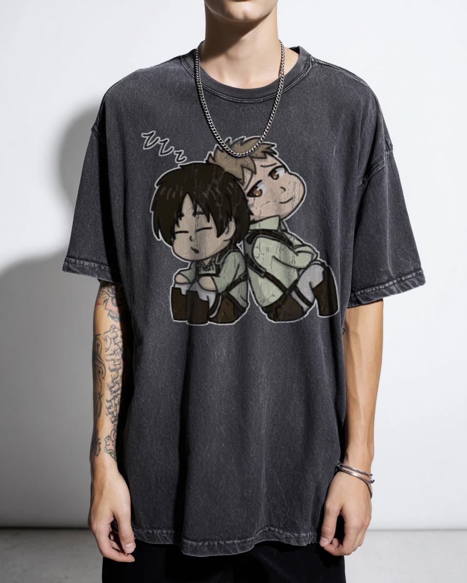 Cute Chibi EreJean Attack on Titan Anime T-Shirt - AOT Fan Art Tee