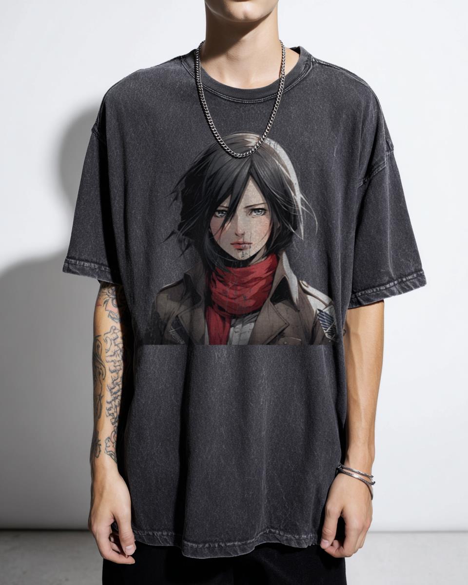 Cute Chibi Mikasa Attack on Titan Anime T-Shirt - Kawaii Waifu Fan Apparel