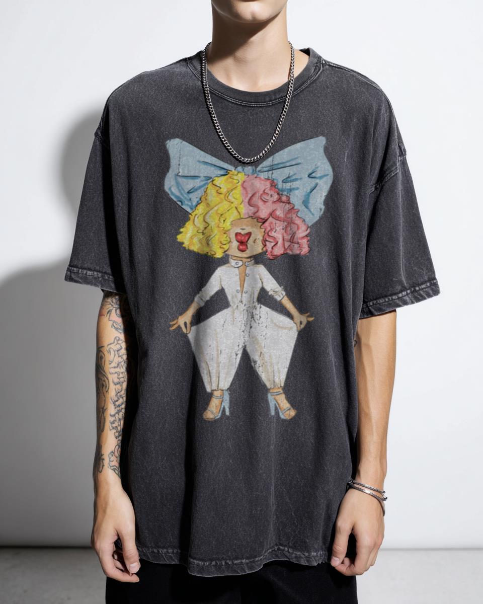 Cute Chibi Pop Artist Sia Anime T-Shirt - Kawaii Cartoon Music Fan Tee