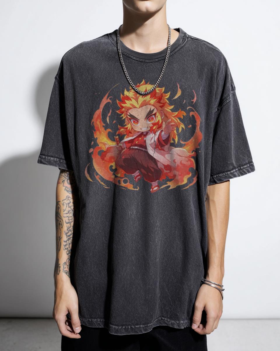 Cute Chibi Rengoku Demon Slayer T-Shirt - Kimetsu No Yaiba Anime Fan