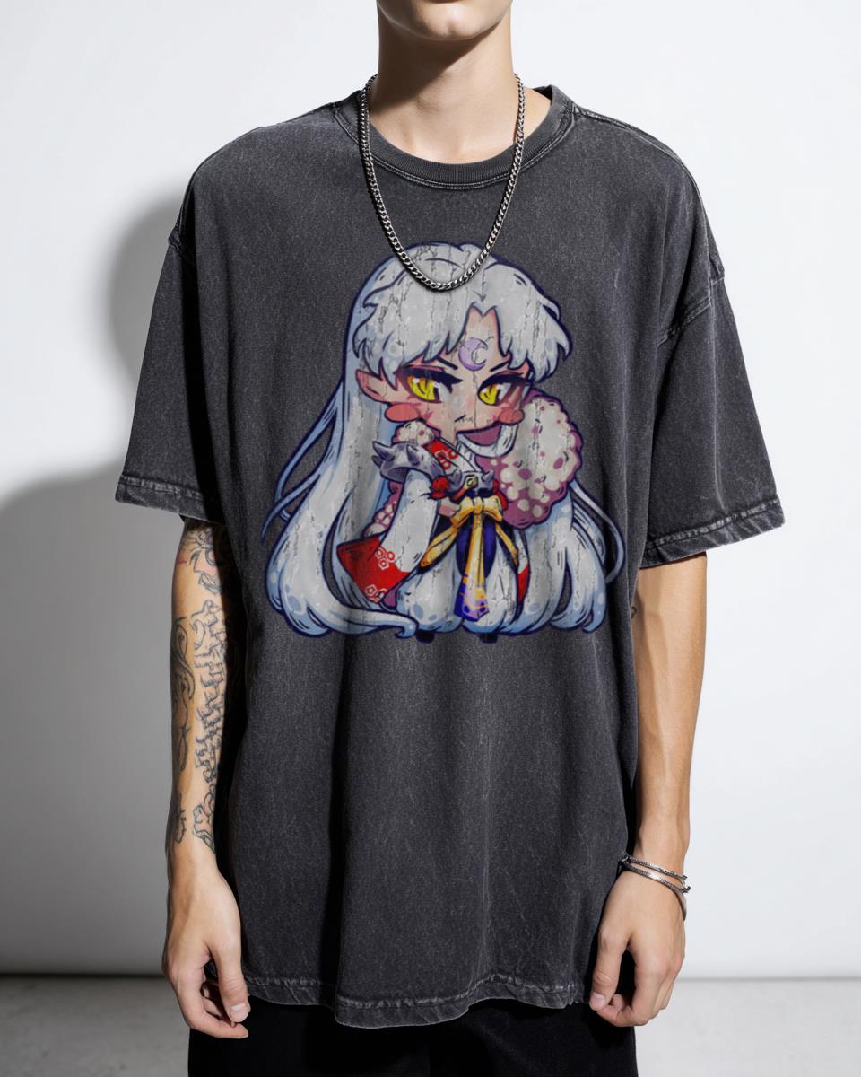 Cute Chibi Sesshomaru Inuyasha T-Shirt - Retro Anime Fan Art Unisex