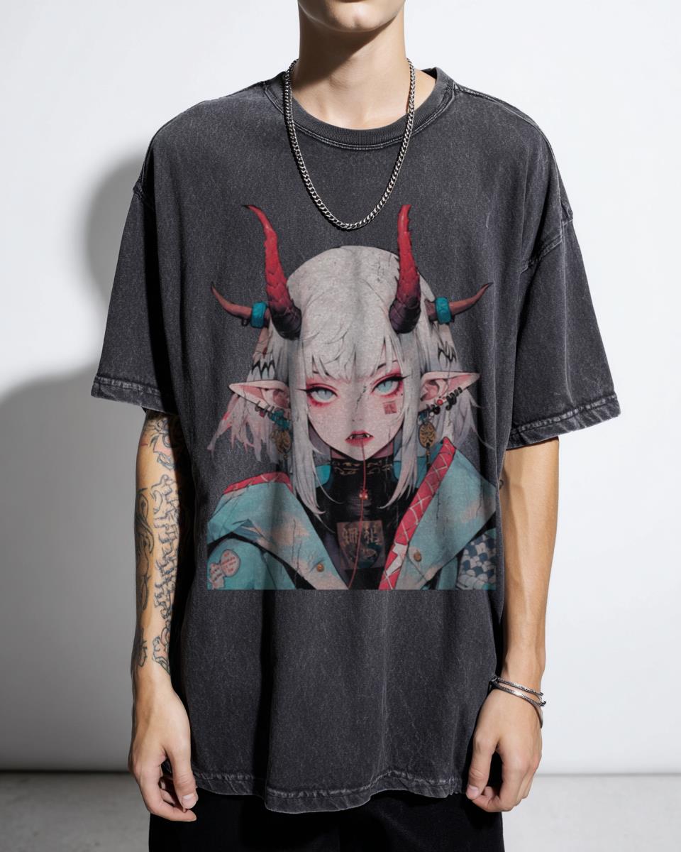 Cute Demon Girl Anime Kawaii Graphic Tee
