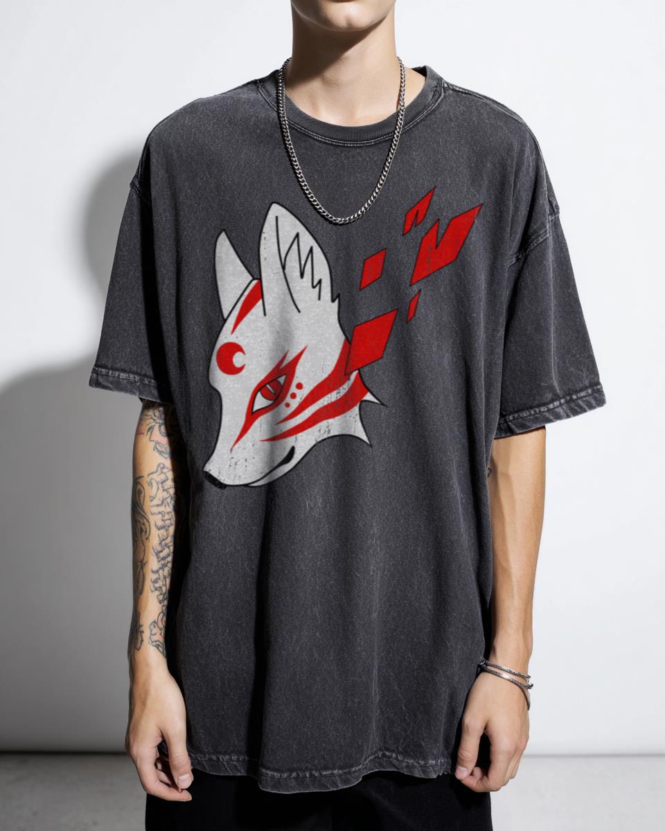 Cute Demon Manga Fox T-Shirt - Forest Spirit Anime Animal Art