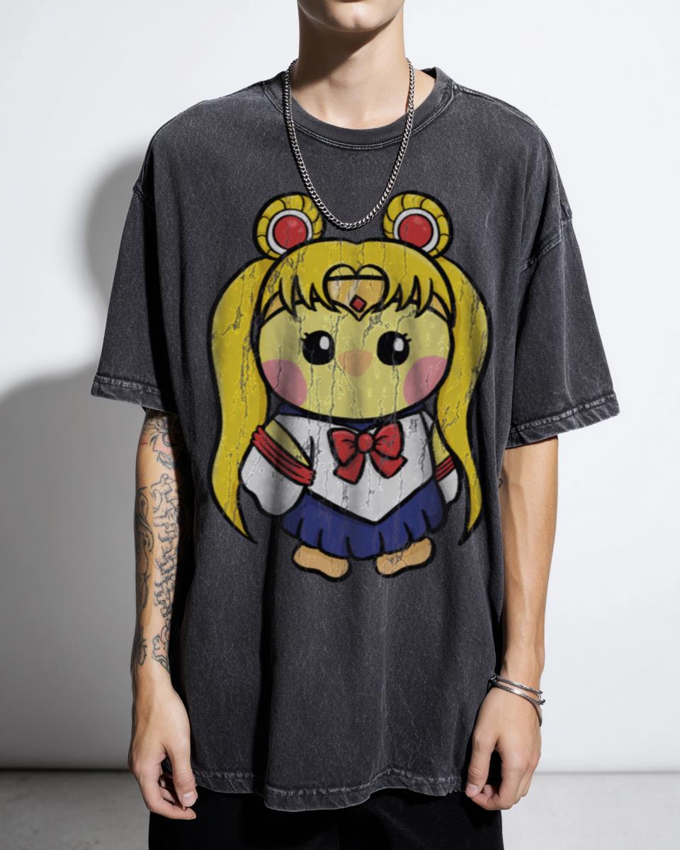 Cute Duck Sailor Moon Cosplay Anime T-Shirt - Funny Superheroine Fan Art