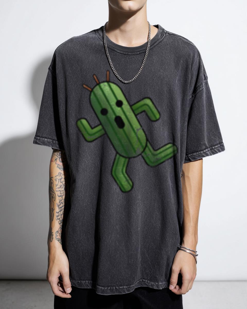 Cute Final Fantasy Cactuar RPG Gaming T-Shirt - Anime Video Game Fan