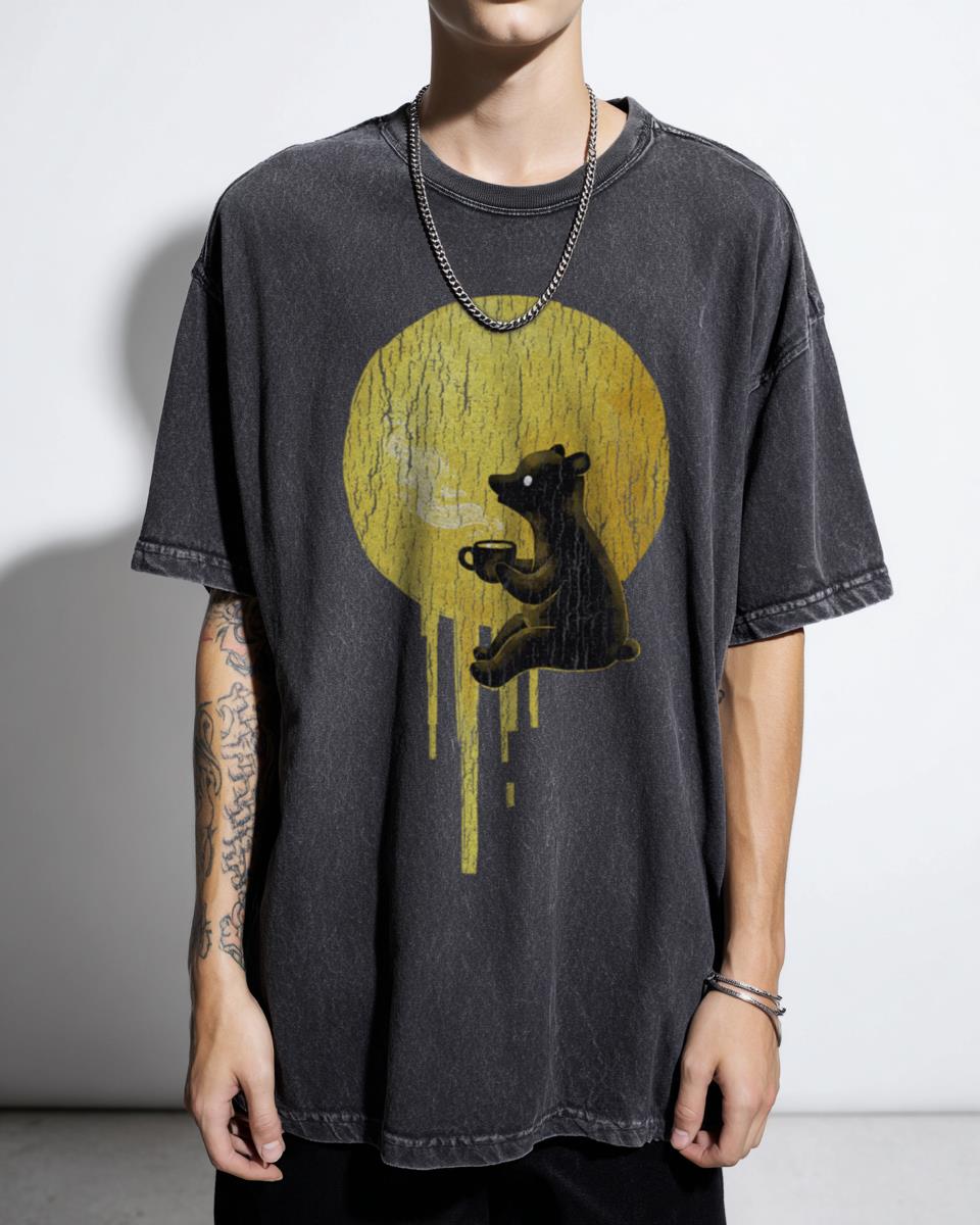 Cute Honeymoon Bear Tee | Whimsical Animal & Stars Graphic Shirt
