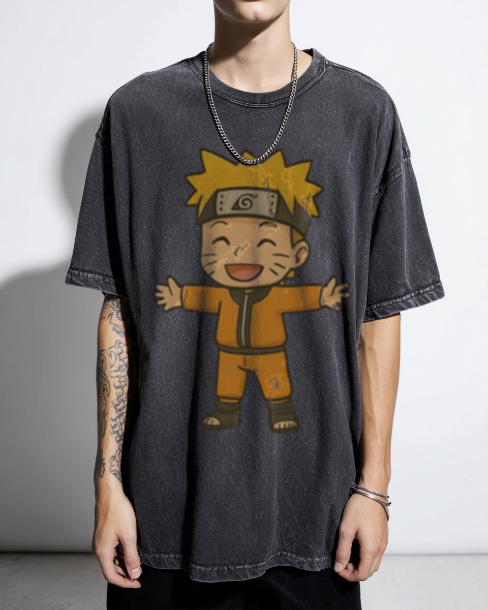 Cute Huggy Naruto Anime Fan Art Graphic Tee