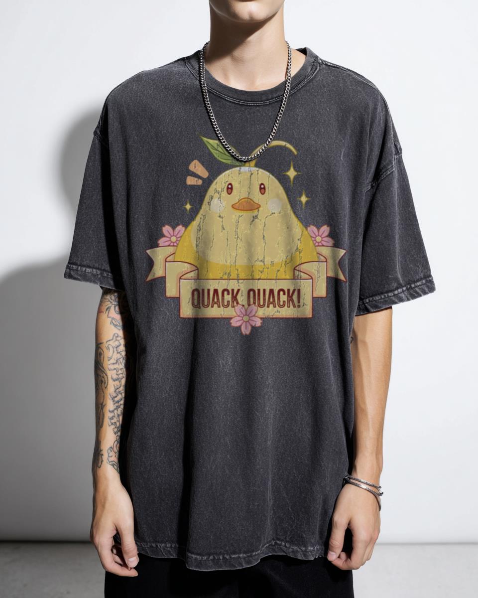 Cute Kawaii Duck Momo Gaming Art T-Shirt - Cozy Japanese Farming Game Apparel