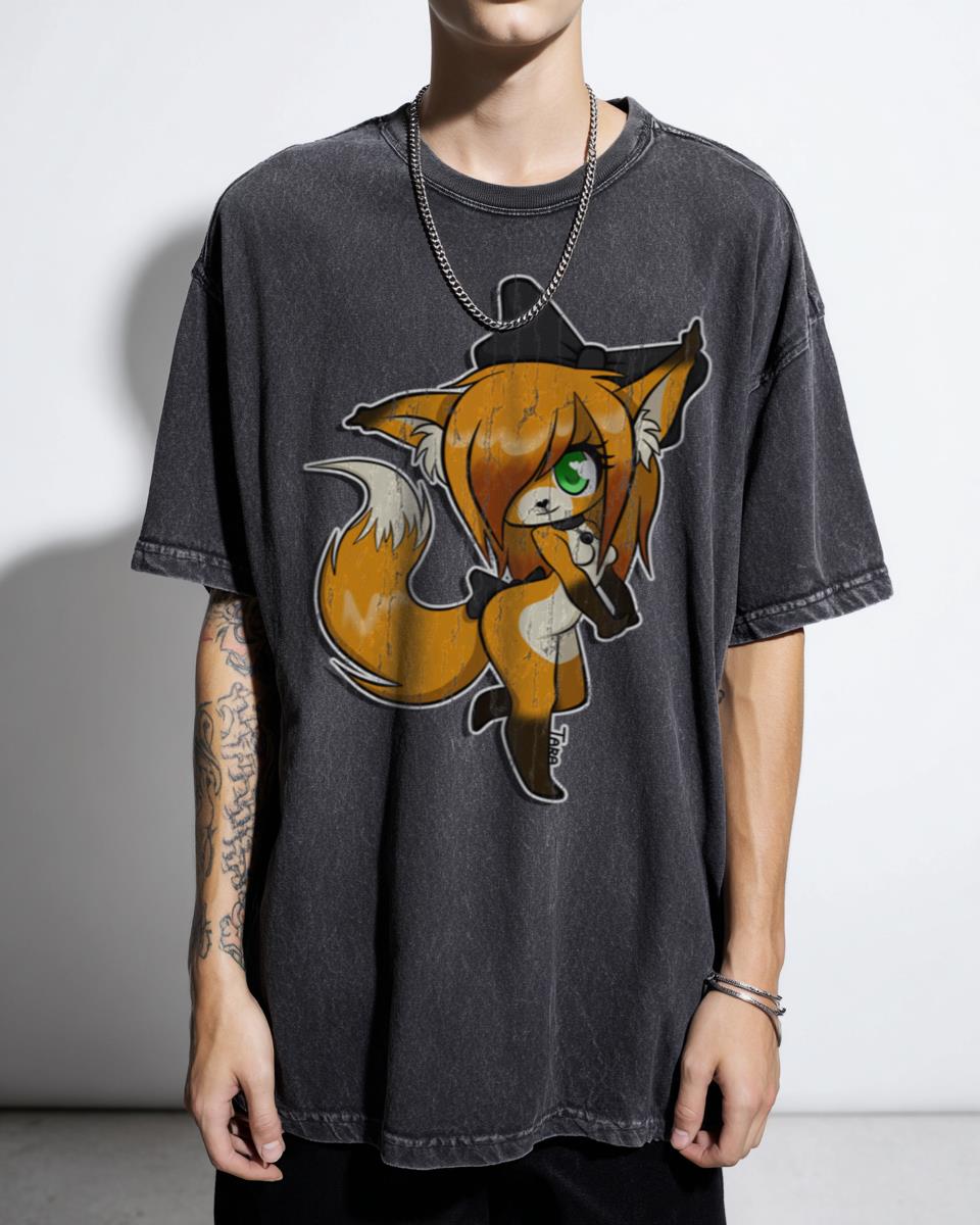Cute Kawaii Fox Girl Anime T-Shirt - Furry Animal Lover Gift for Kids & Women