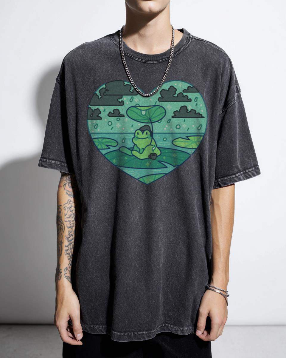 Cute Kawaii Frog Boyfriend Aesthetic T-Shirt - Vintage Emo Anime Froggy Apparel