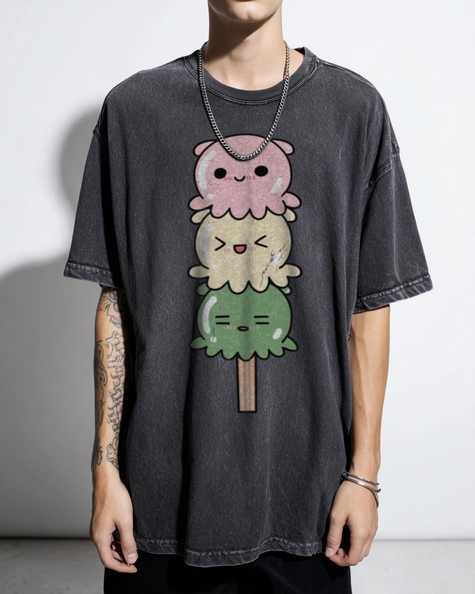 Cute Kawaii Octopus Dango Mochi Anime T-Shirt - Japanese Foodie Art Tee