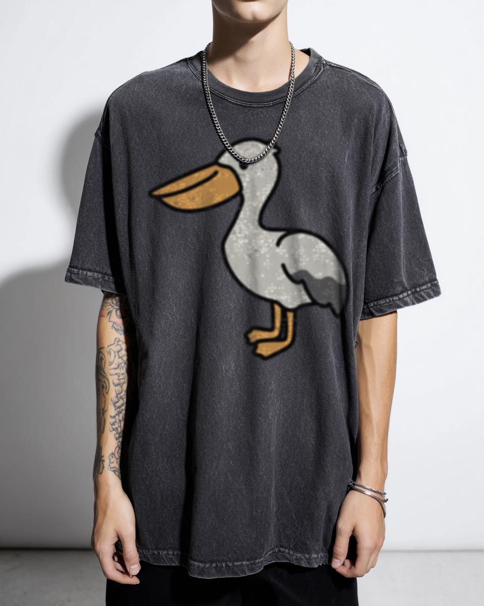Cute Kawaii Pelican Cartoon T-Shirt - Beach Wildlife Nature for Animal Lovers