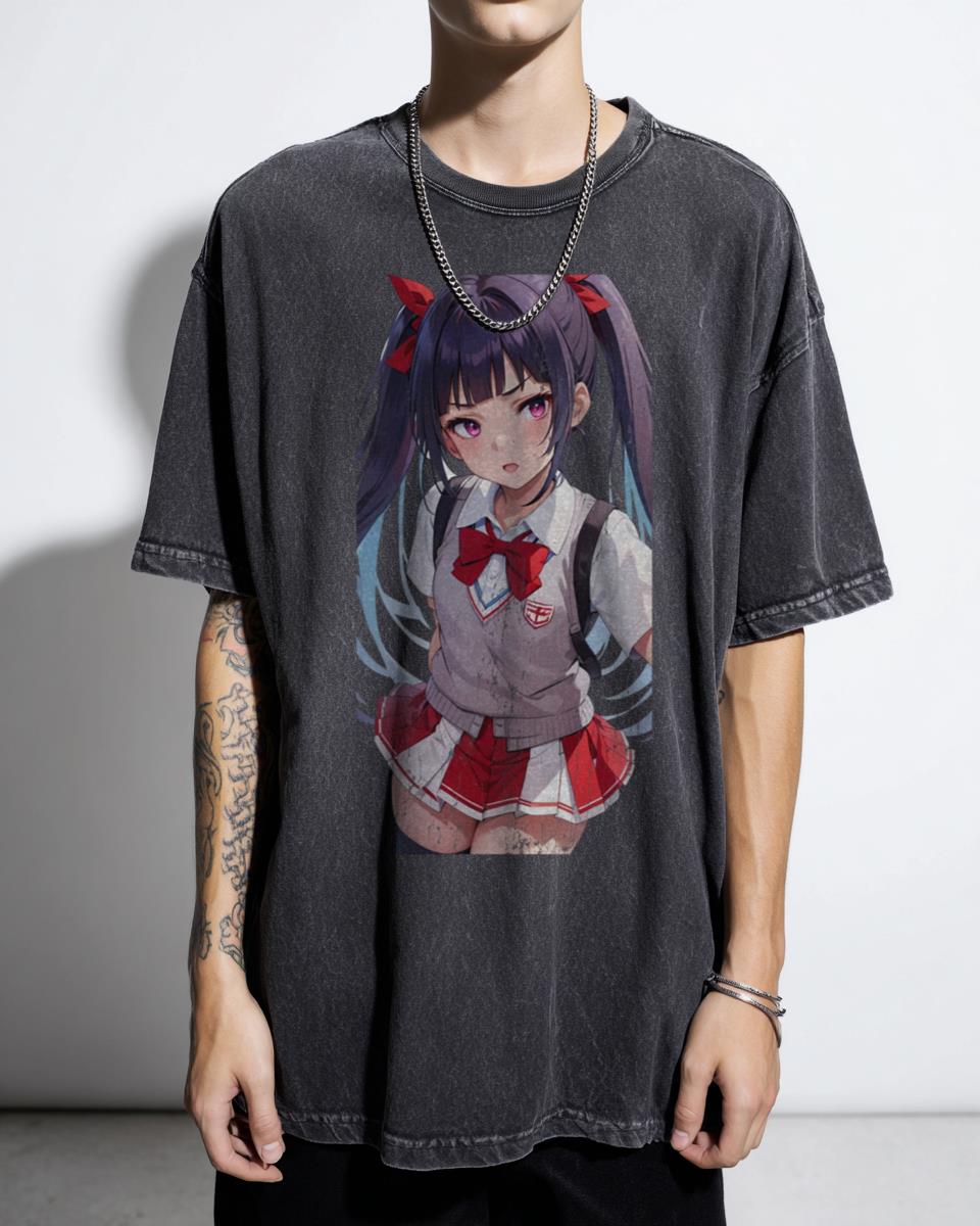 Cute Kawaii Yuki Himeno Anime Girl T-Shirt - Beautiful School Waifu Fanart