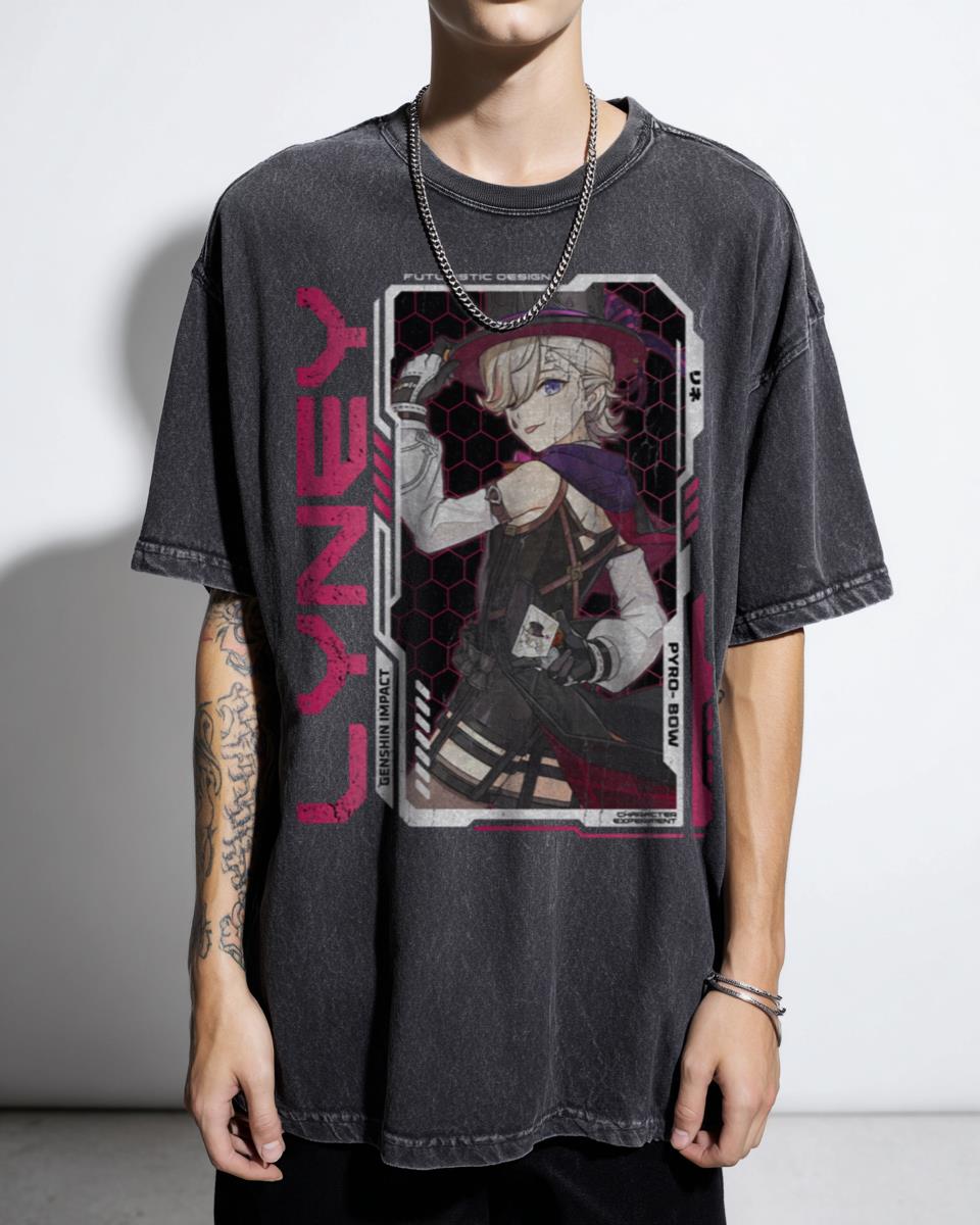 Cute Lyney Genshin Impact Anime T-Shirt - Fontaine Pyro Manga Fanart
