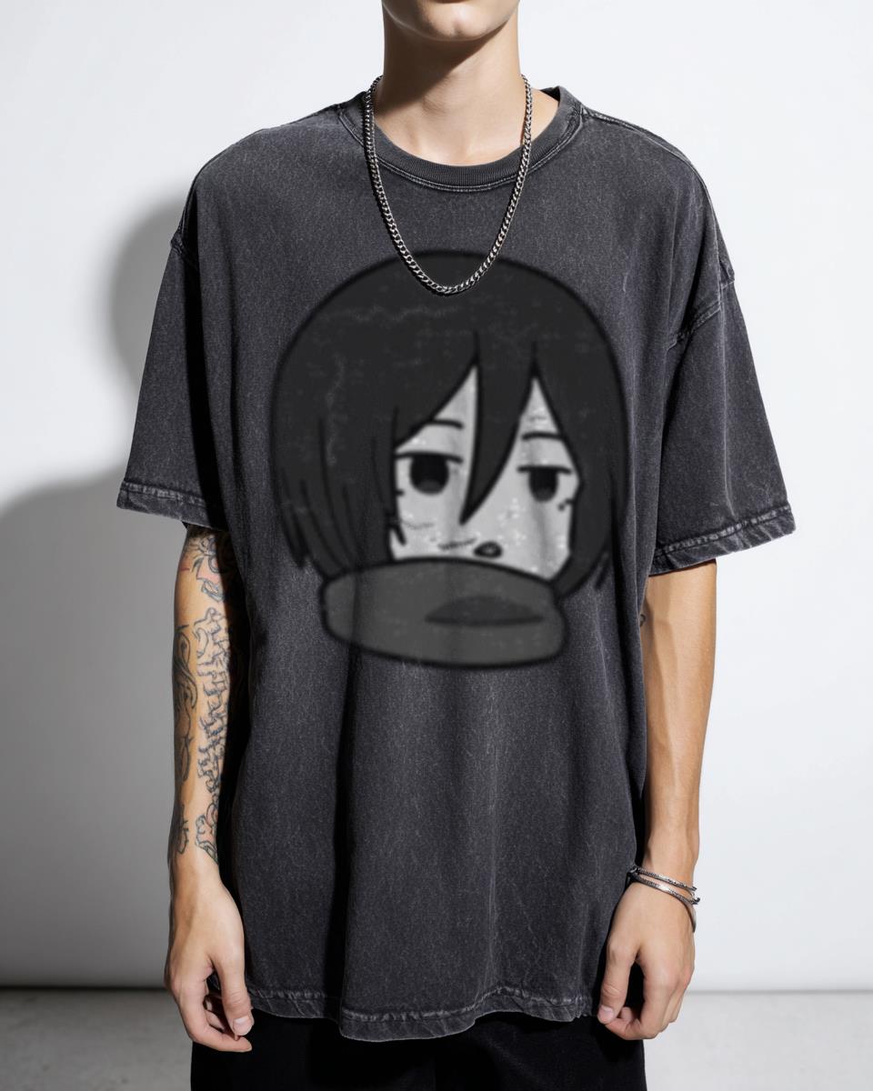 Cute Mikasa Ackerman Attack on Titan T-Shirt - Black & White Doodle Anime