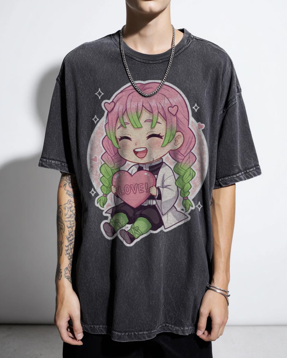 Cute Mitsuri Kanroji Demon Slayer Anime T-Shirt - Love Hashira Fan Gift