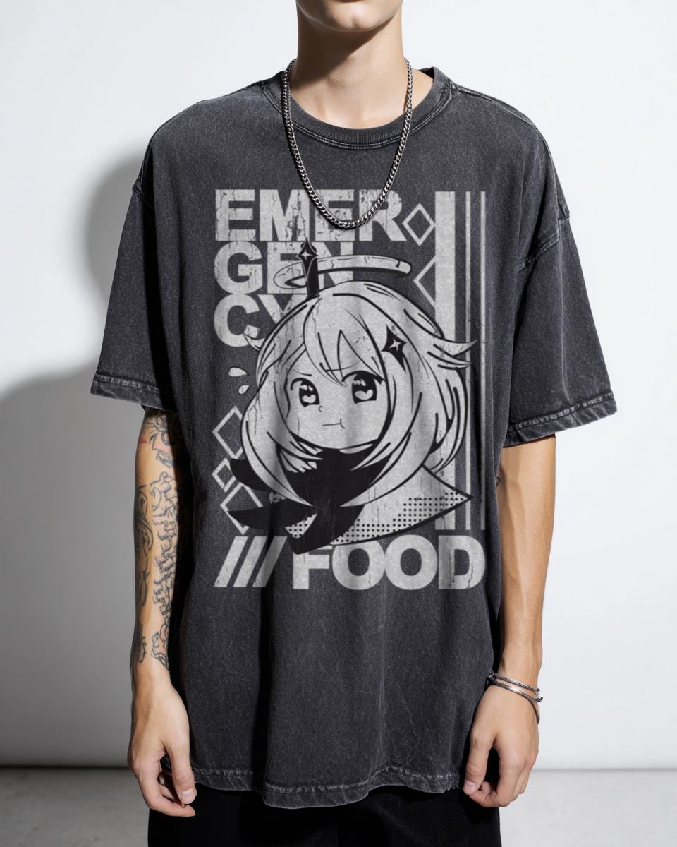 Cute Paimon Emergency Food Genshin Impact T-Shirt - Anime Game Funny Unisex