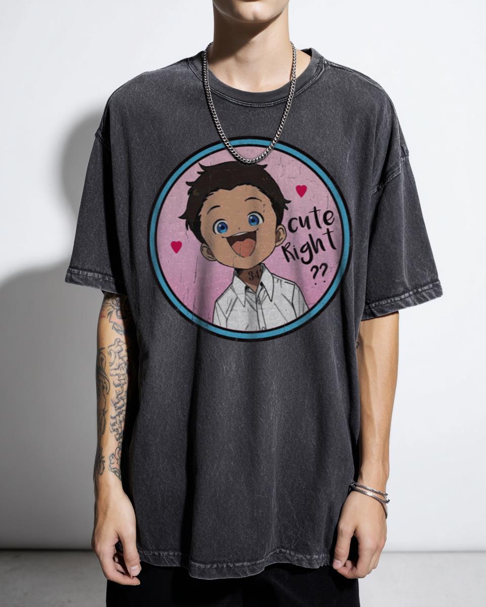 Cute Phil Promised Neverland Anime T-Shirt - Funny Glitch Art Manga Fan Unisex
