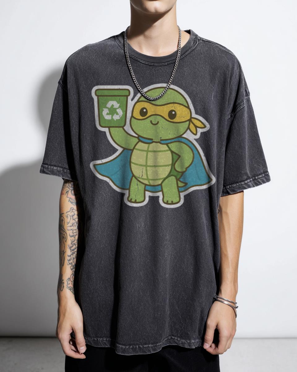 Cute Recycling Turtle Hero T-Shirt - Save Our Oceans Marine Life Art