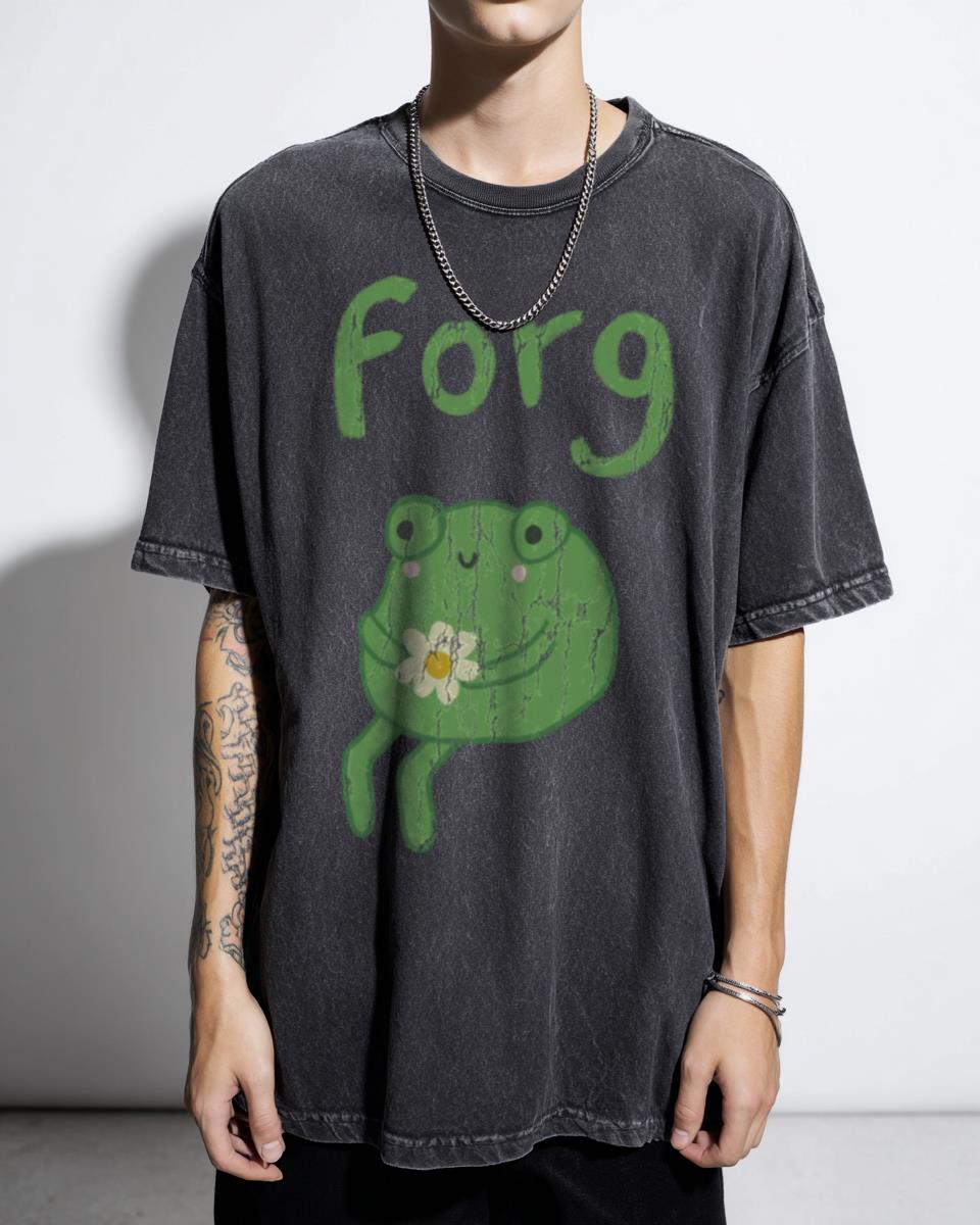 Cute Sad Anime Frog Birthday Cake T-Shirt - Cottagecore Aesthetic Flower Toad Unisex