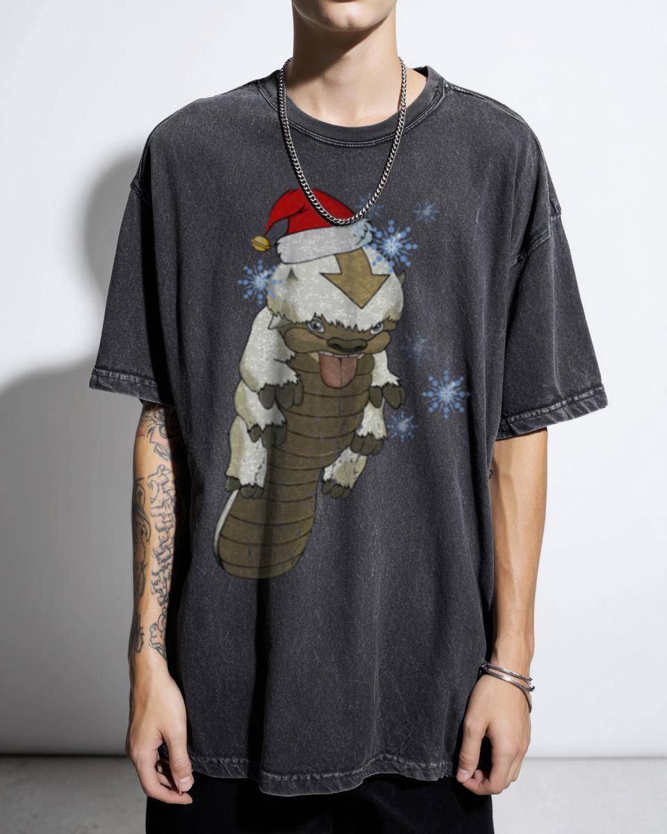 Cute Santa Appa Christmas Bison T-Shirt - Avatar Winter Flying Yip Yip