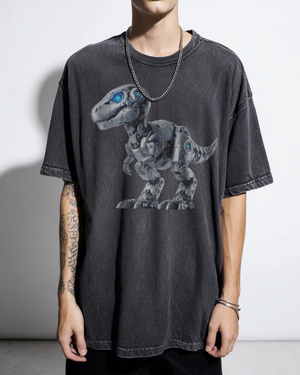 Cute Smart Robot Dinosaur T-Shirt - AI T-Rex Hybrid Unisex
