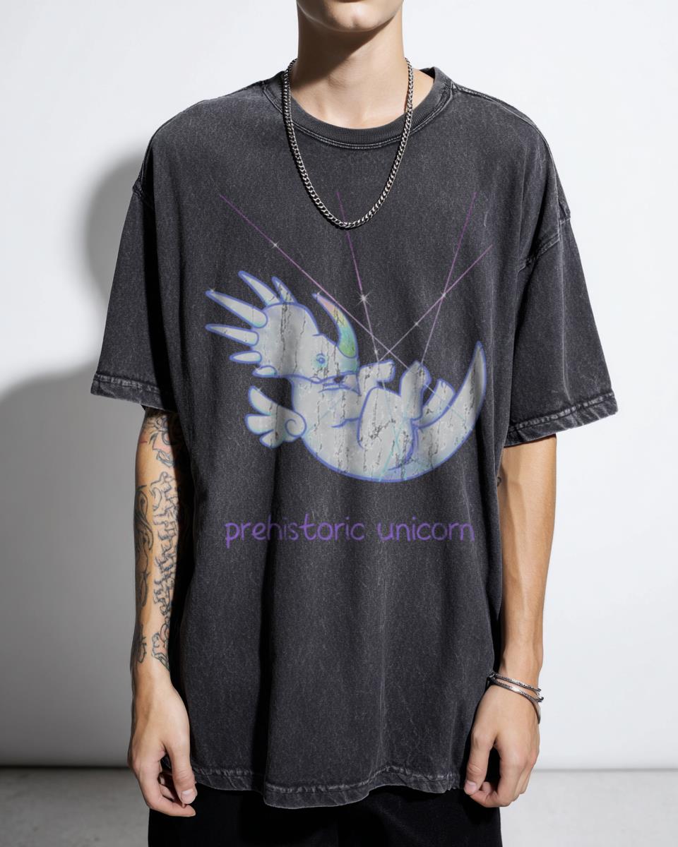 Cute Styracosaurus Prehistoric Unicorn Dinosaur T-Shirt - Magical Fantasy Girl