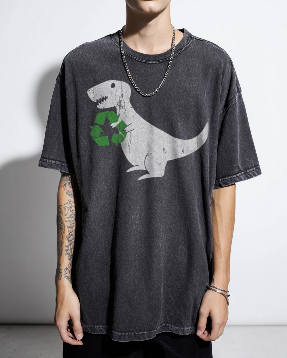 Cute T-Rex Recycle Earth Day T-Shirt - Dinosaur Conservation Gift