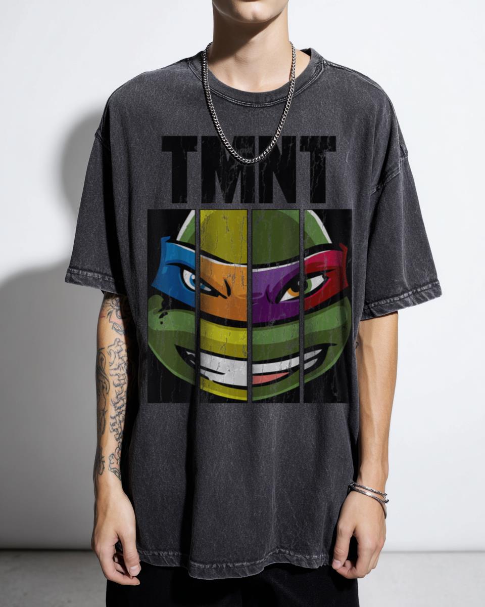 Cute Teenage Mutant Ninja Turtles Face Mashup T-Shirt - TMNT Cartoon Heroes Fan Art
