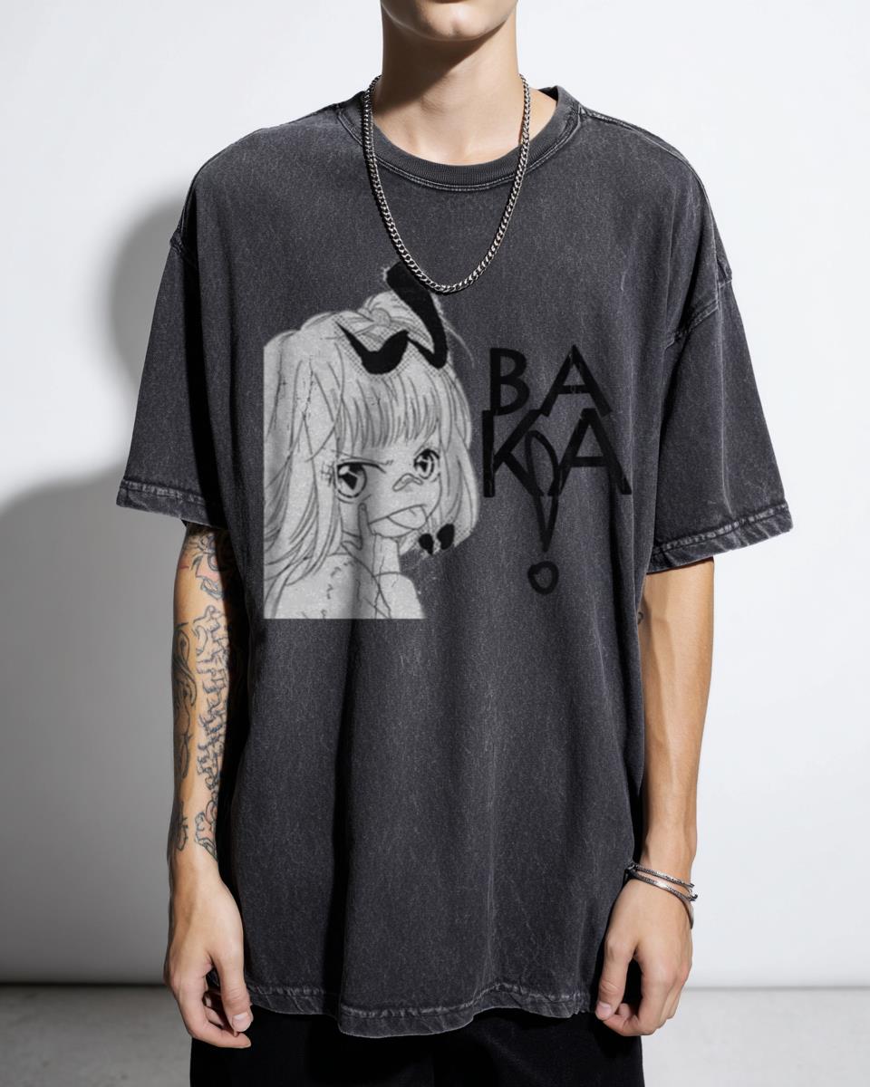 Cute Troublemaker Girl Anime Manga T-Shirt - Baka Little Sister Style