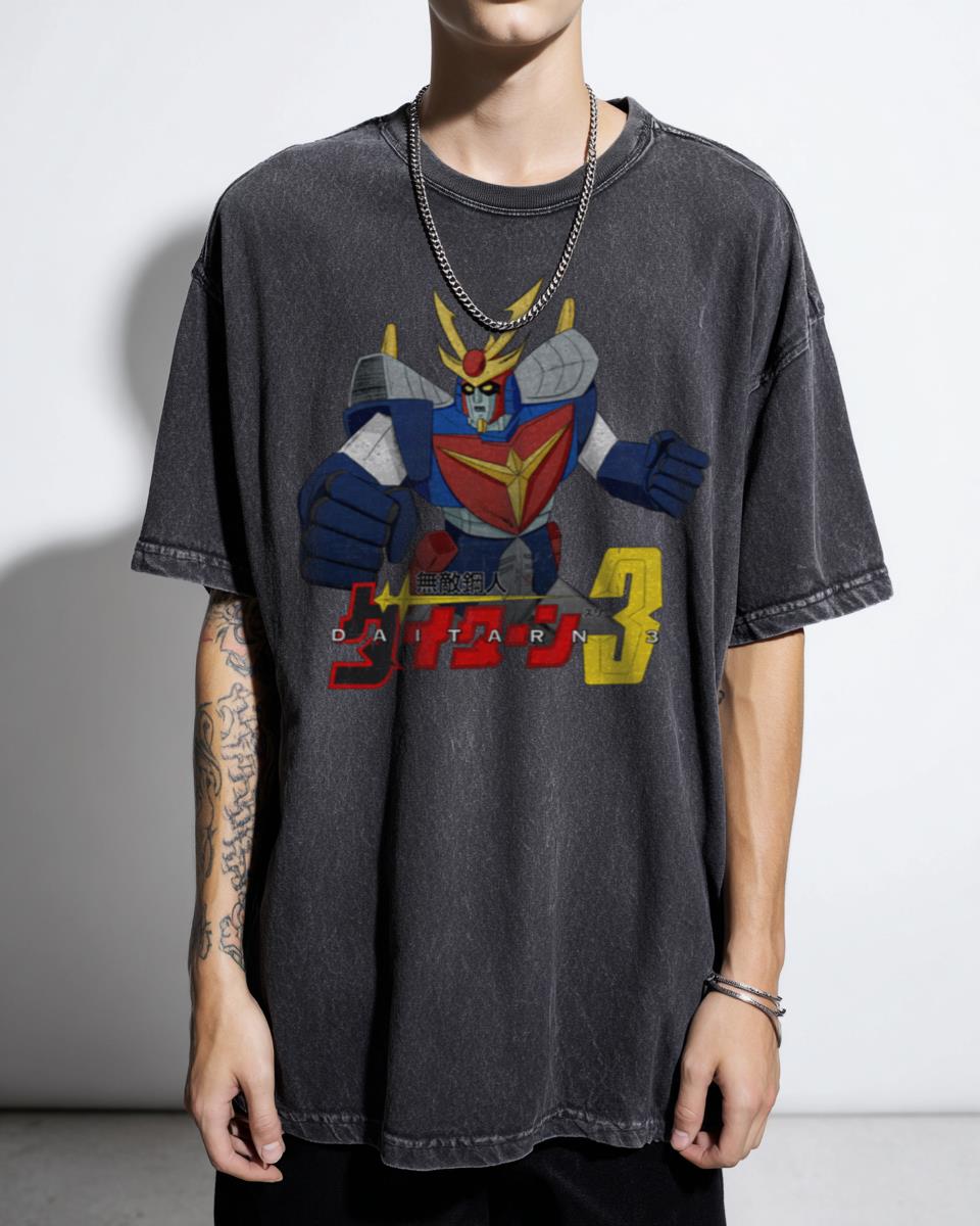 Daitarn 3 Giant Robot Action Pose T-Shirt - Vintage 70s Mecha Anime