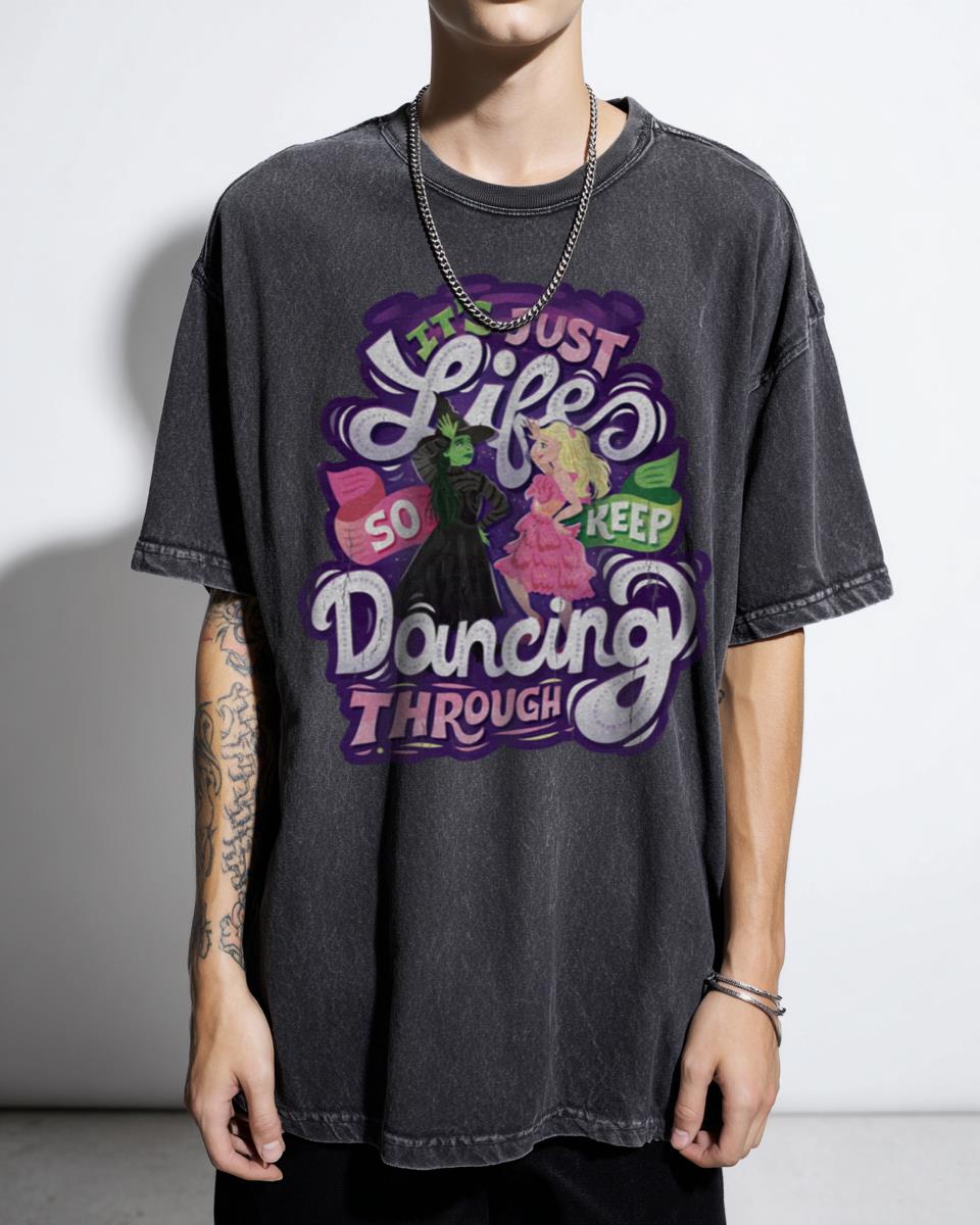 Dancing Through Musical Lyric Art T-Shirt - Broadway Positive Affirmation