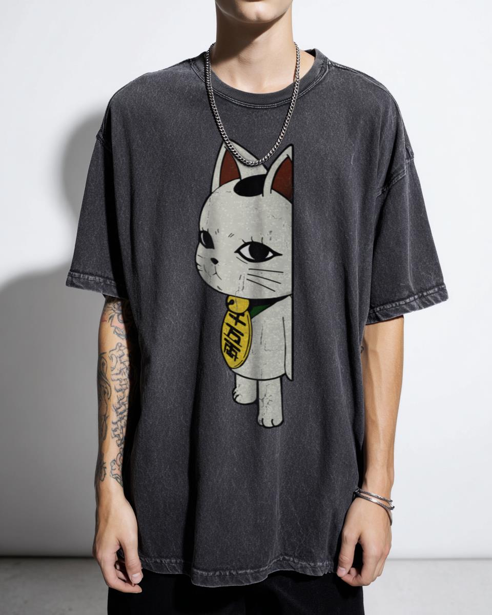 Dandadan Turbo Granny Cat Spying Anime T-Shirt - Cute Shonen Manga Fan Tee