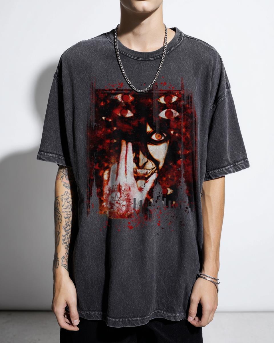 Dark Hellsing Anime Alucard Vampire T-Shirt - Gothic Manga Fan