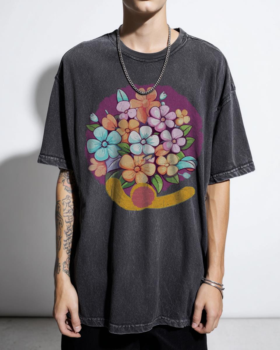 Delicate Botanical Bloom Flowers T-Shirt - Nature Floral Aesthetic Tee